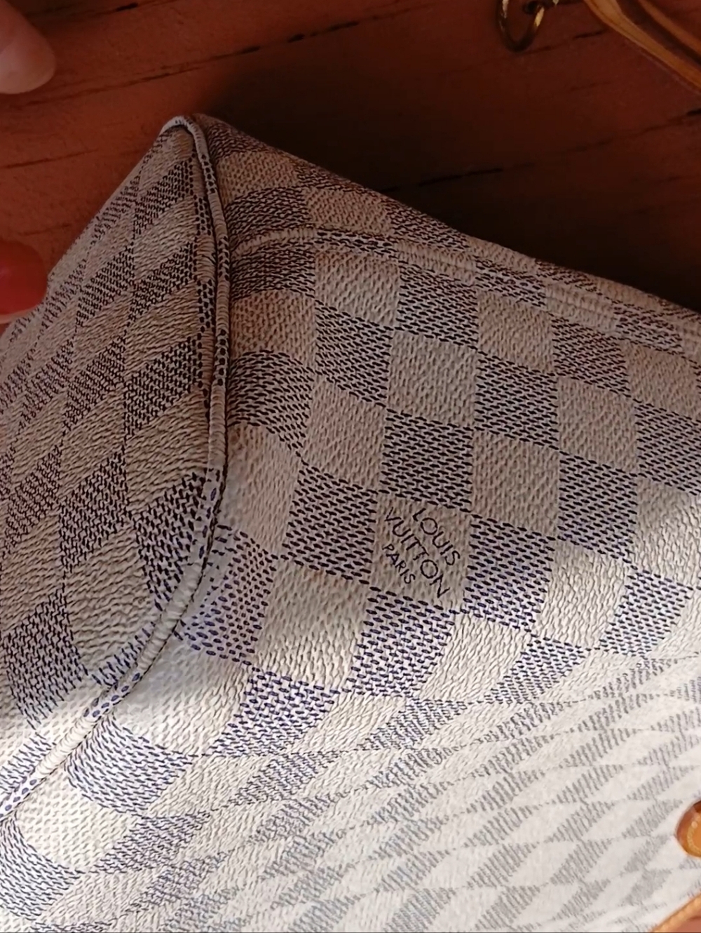 Louis Vuitton MM Medium Authentic Neverfull Damier Azur White Tote Bag . - Picture 4 of 16